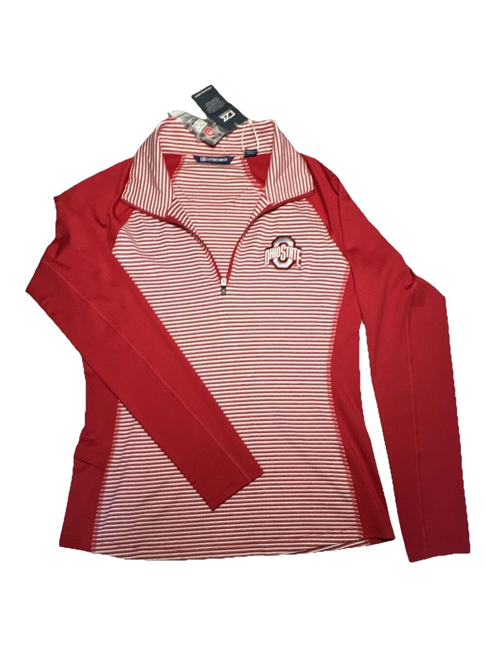 Cutter & Buck CB DryTec 50+ Ohio State Women’s S 1/4 Zip Mock Neck Top NWT
